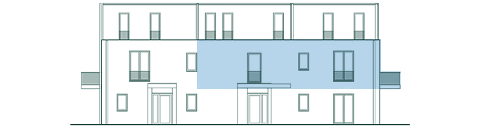 Frontansicht Wohnung 1